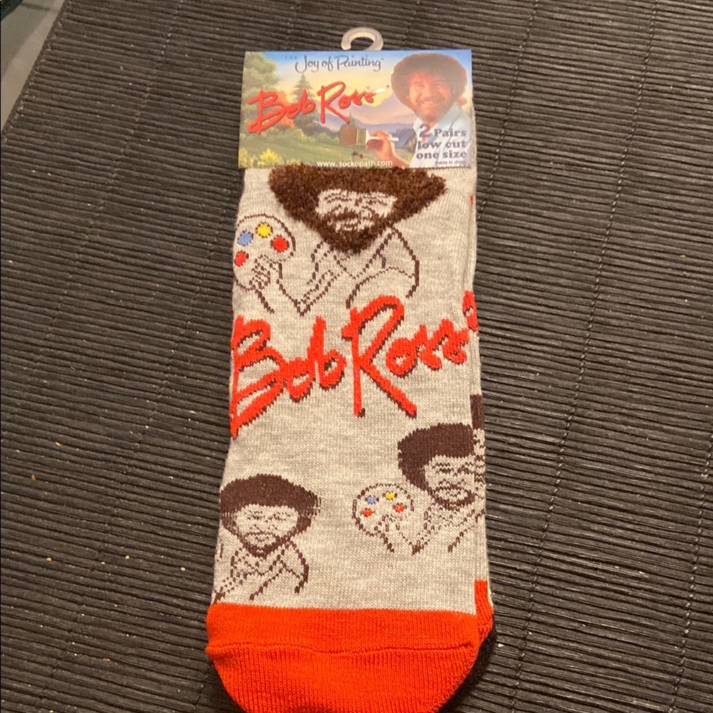 Gray and Orange Men's Socks